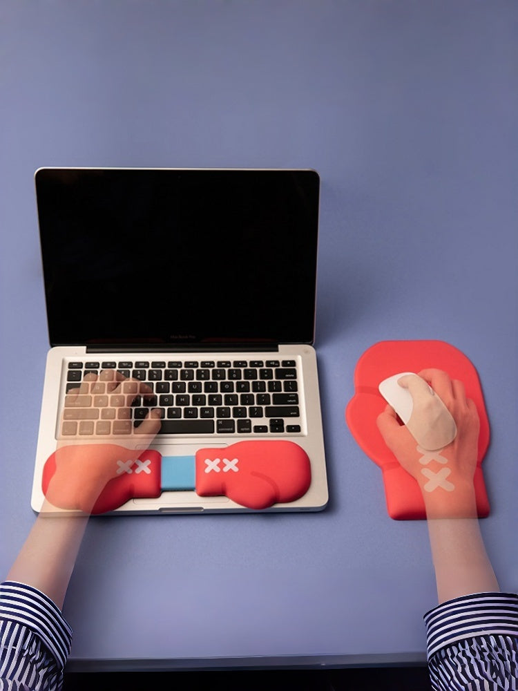 The Boxing Mouse Pad & Wrist Rest Set That Punches Up Your Desk Comfort
