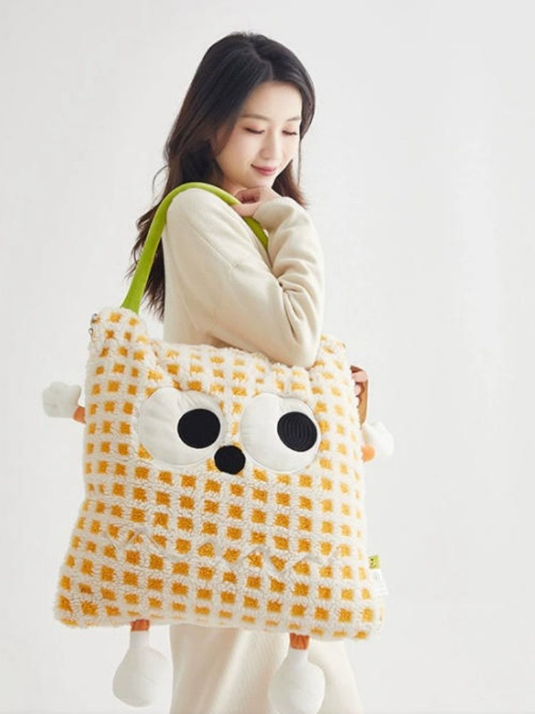 Monster Eyes Sherpa–Flannel Convertible Pillow Blanket