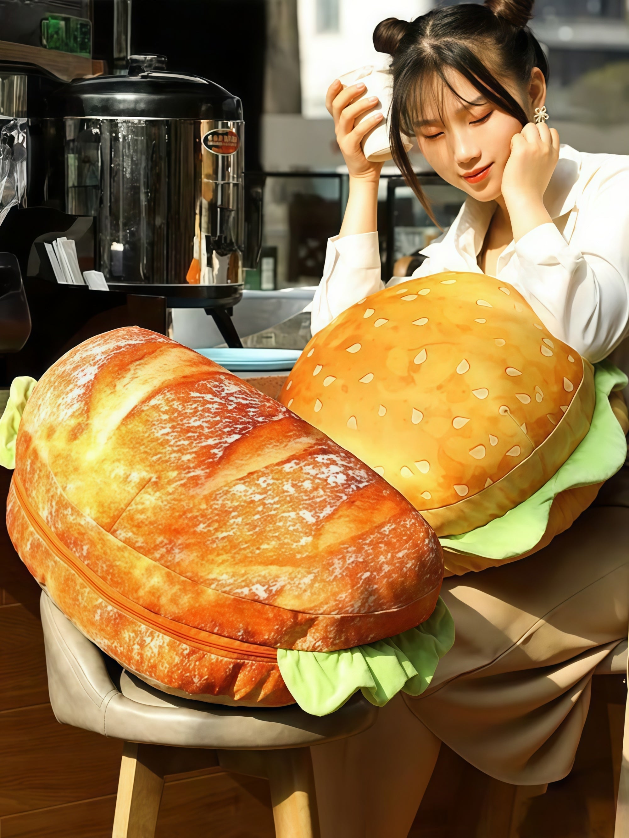 2-in-1 Burger Pillow Seat Cushion