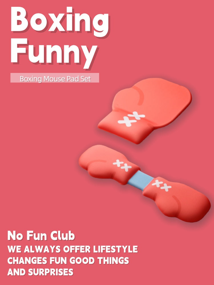 Boxing Mouse Pad & Silicone Keyboard Wrist Rest Set