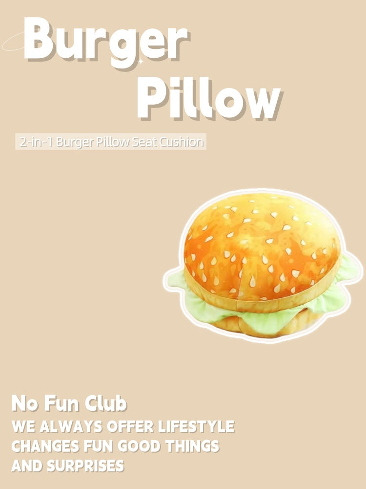 2-in-1 Burger Pillow Seat Cushion