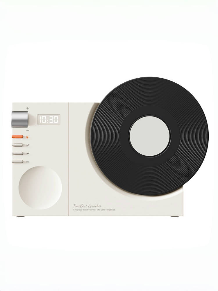 Retro Vinyl Bluetooth Speaker with Clock