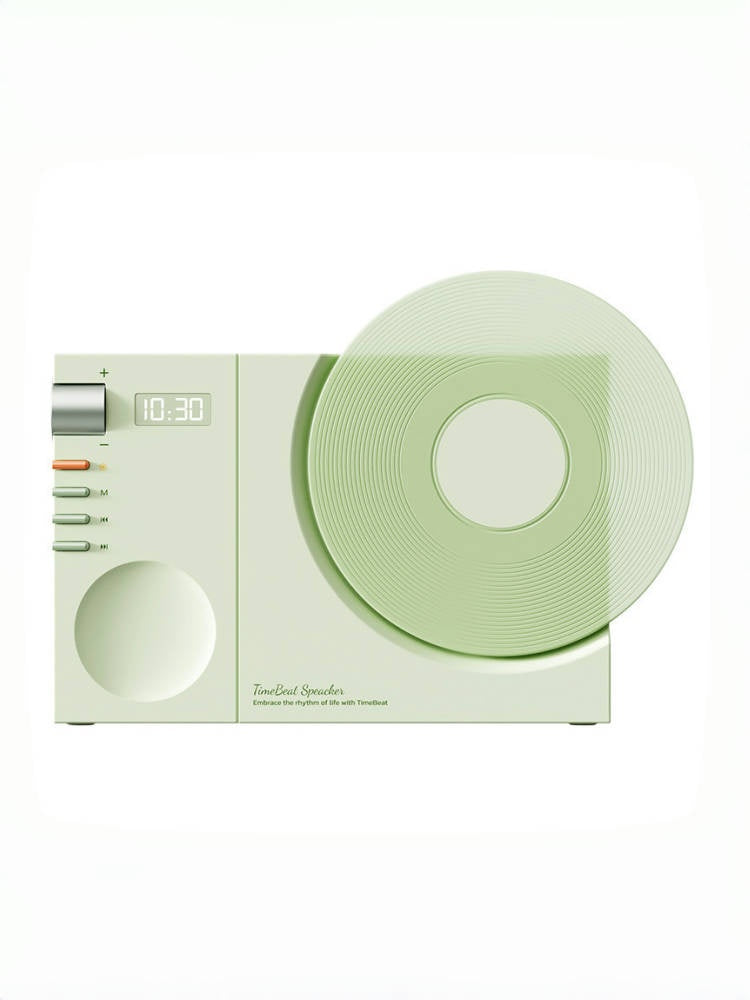 Retro Vinyl Bluetooth Speaker with Clock