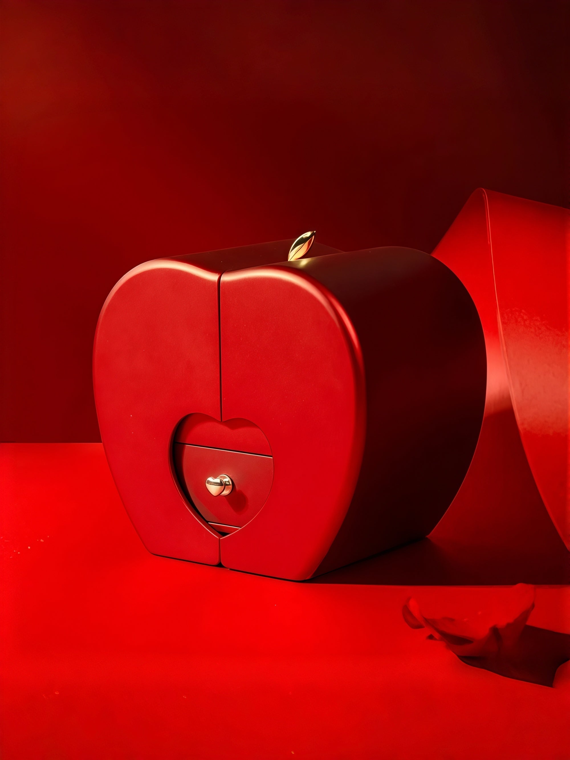 Apple Rose Jewelry Gift Box with Necklace