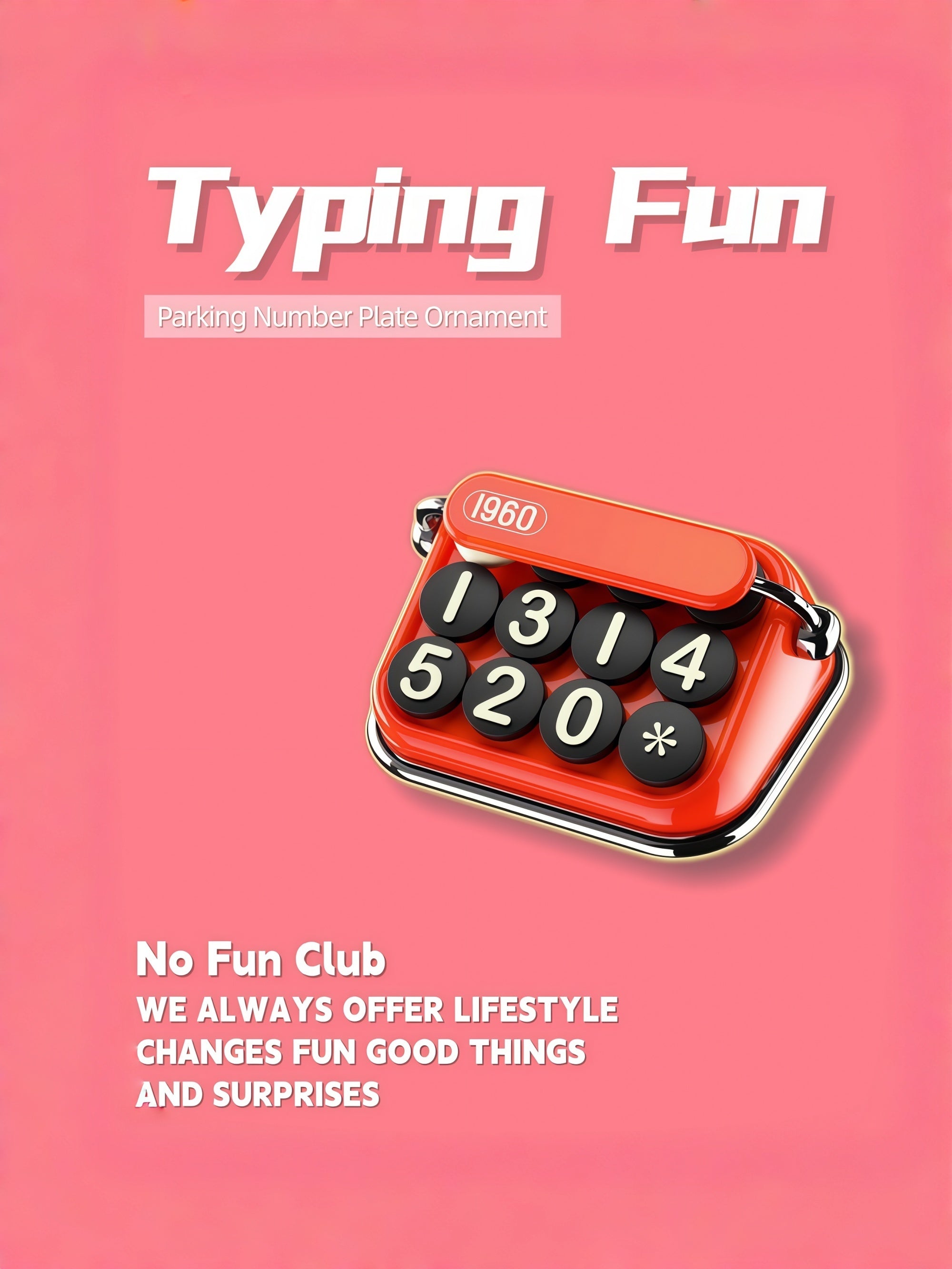 Typewriter Parking Number Plate