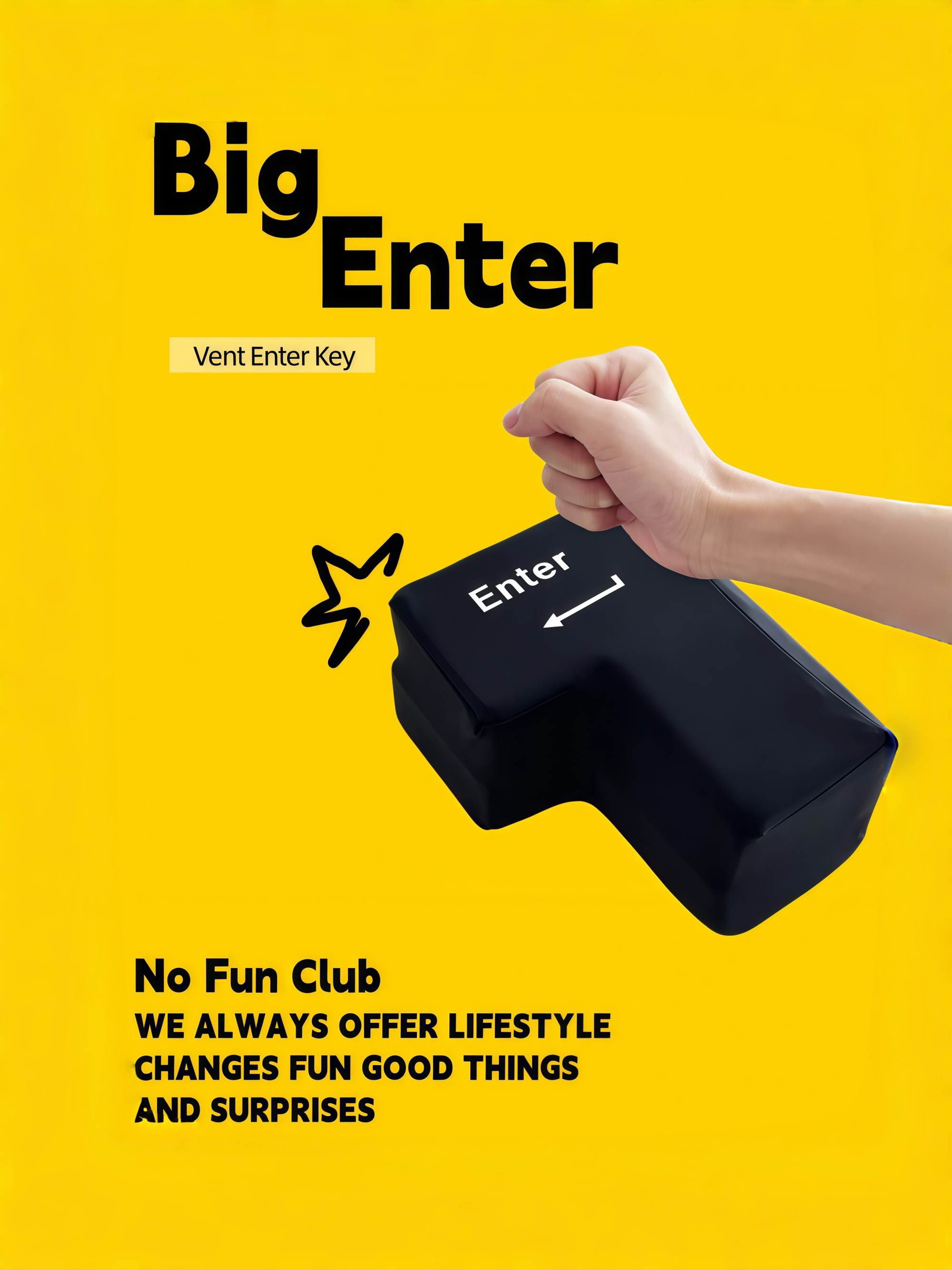 Big Enter Key USB Stress-Relief Pillow