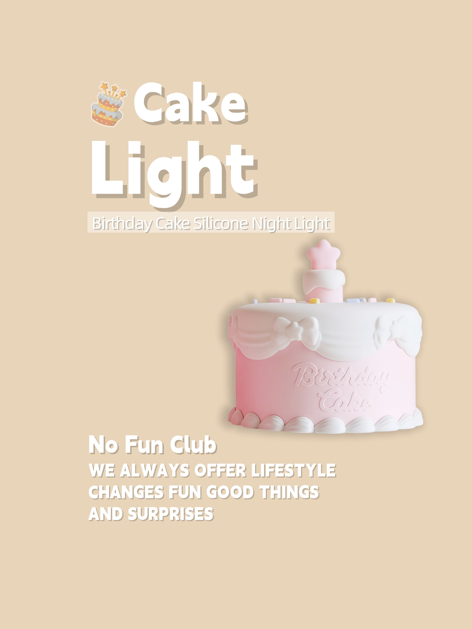 Birthday Cake Silicone Night Light