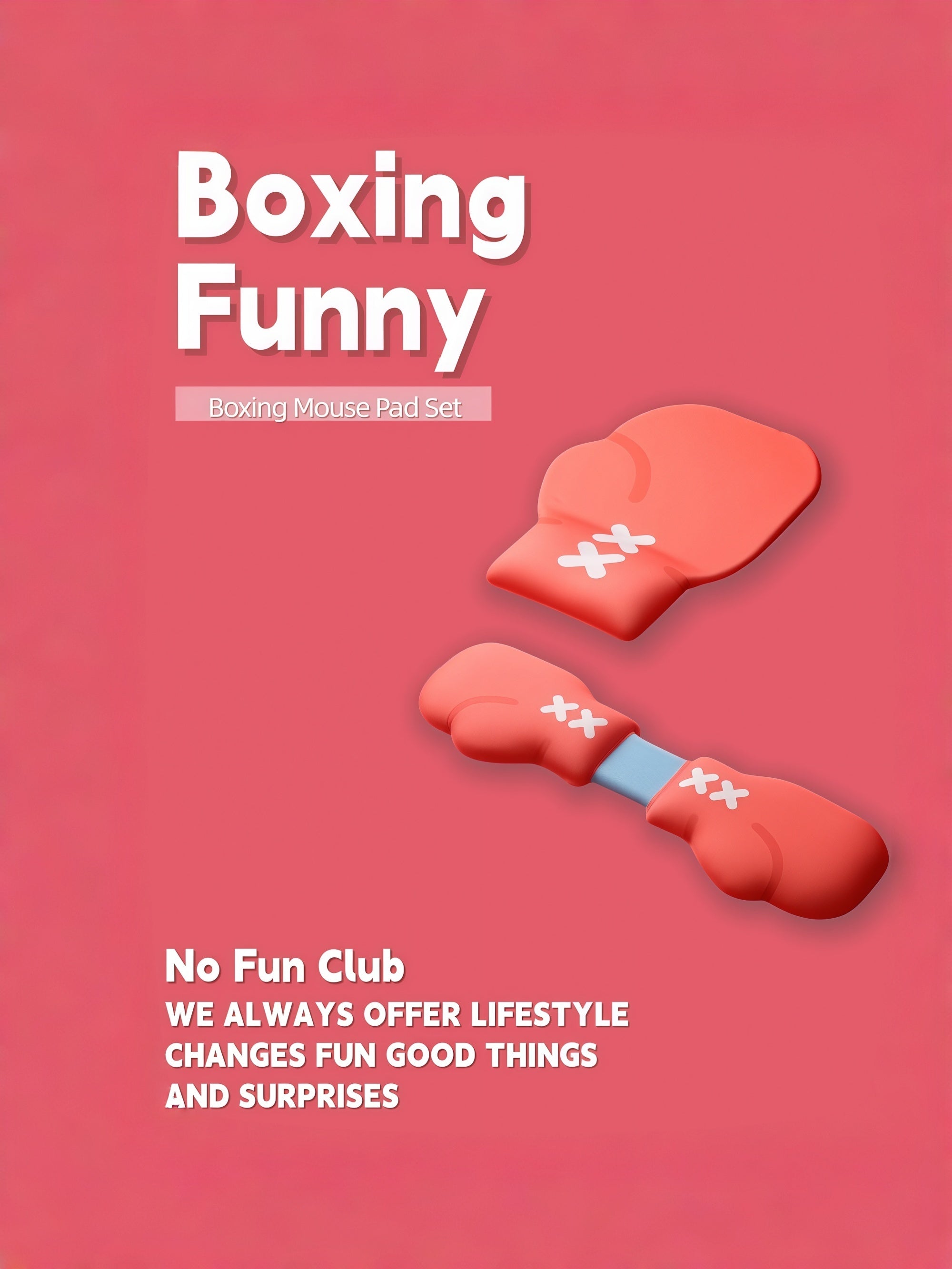 Boxing Mouse Pad & Silicone Keyboard Wrist Rest Set