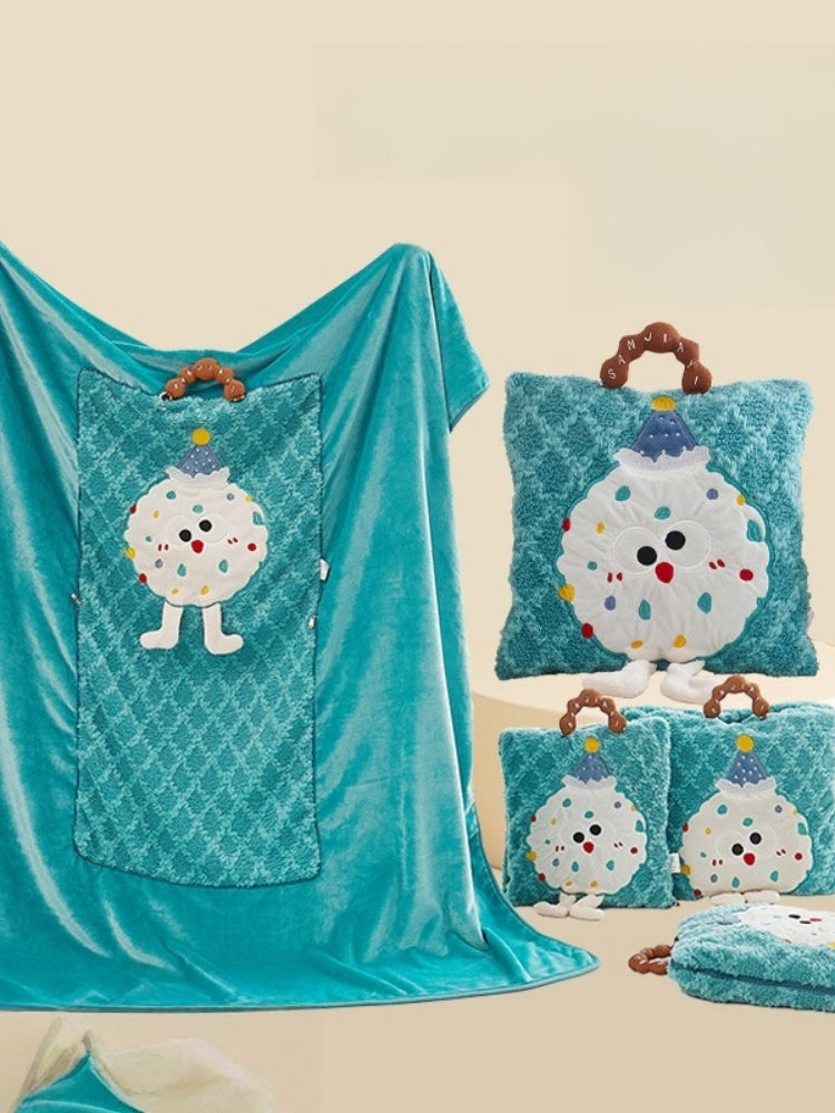 Monster Eyes Sherpa–Flannel Convertible Pillow Blanket