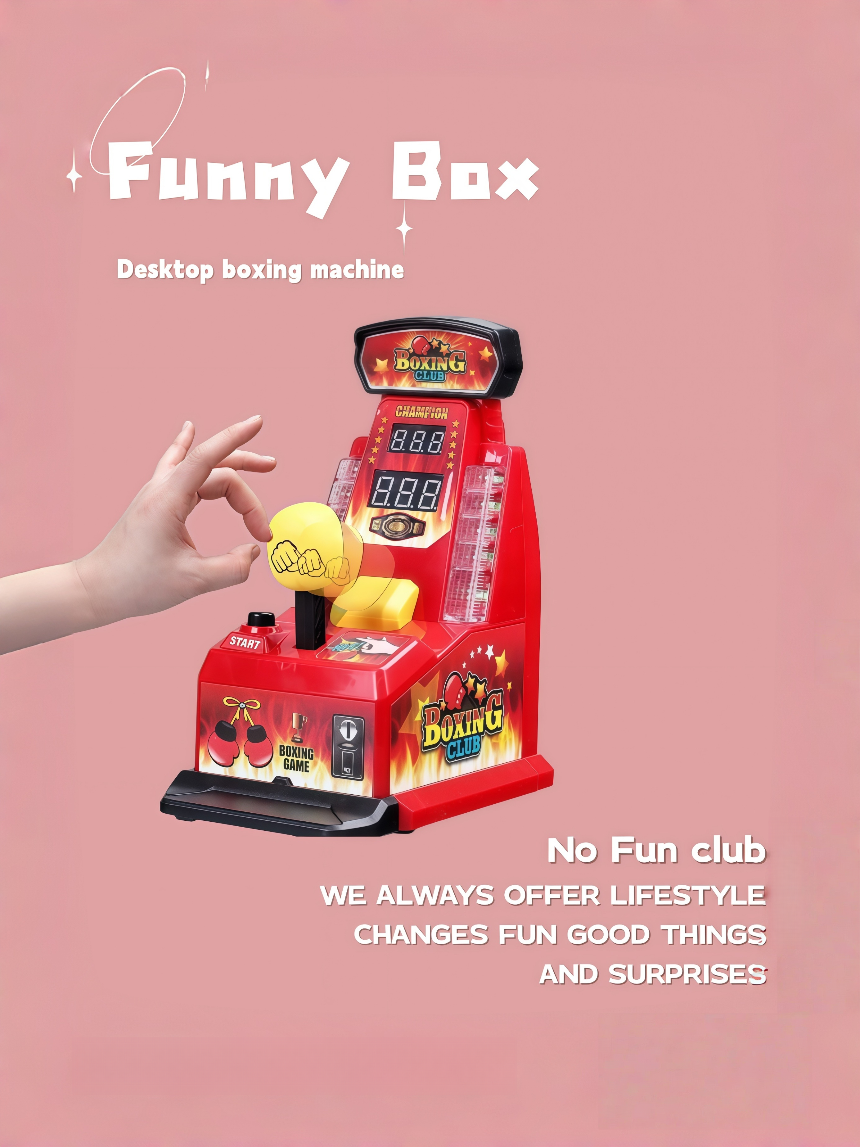 Mini Finger Boxing Mini Finger Boxing Arcade Machine | Tabletop Score Game | No Fun Club