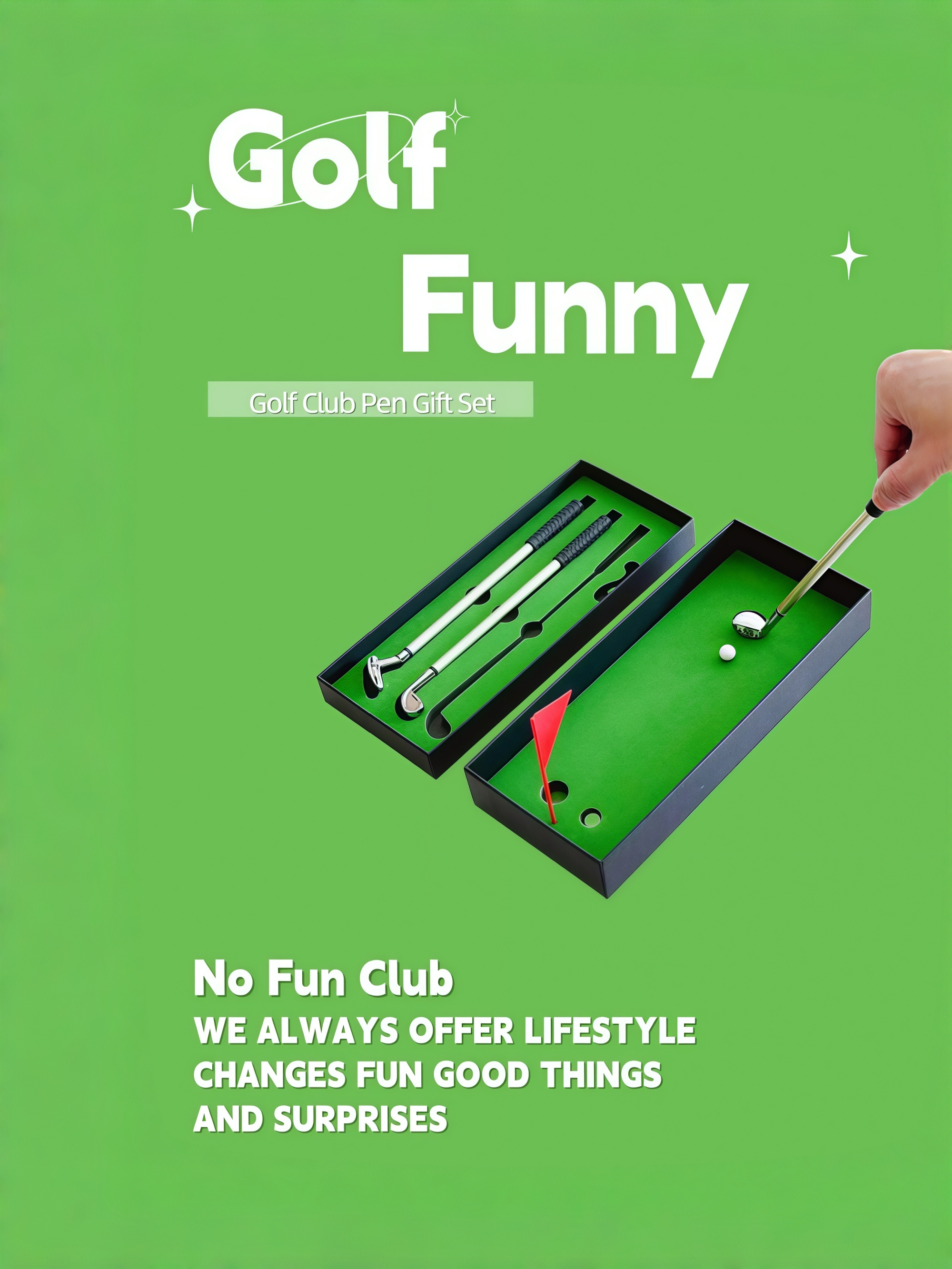 Golf Club Metal Ballpoint Pen Gift Set