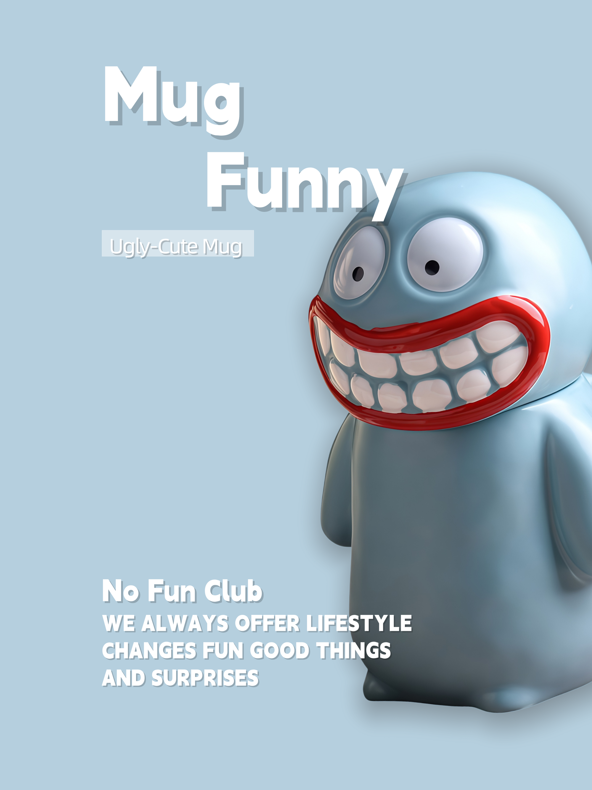 Handmade Ugly-Cute “Mud Monster” Big Mouth Mug