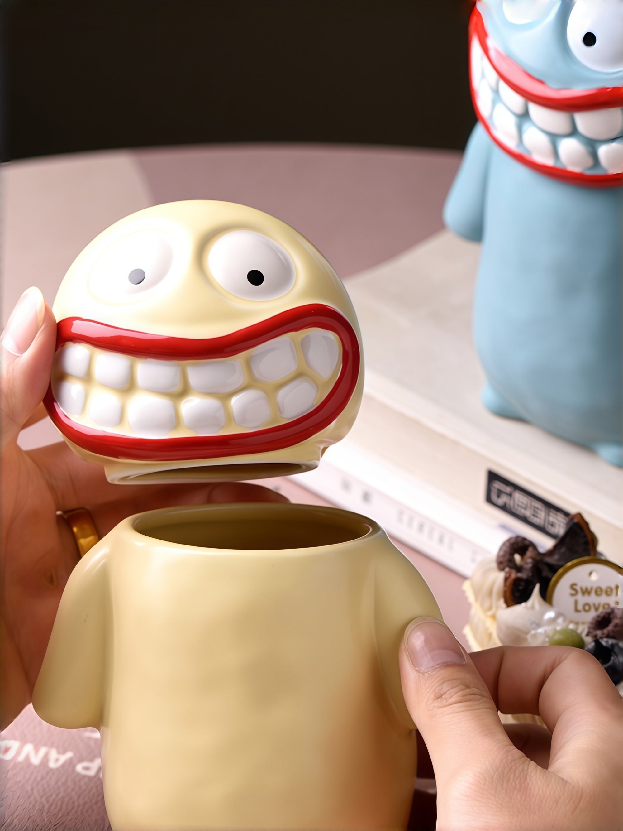 Handmade Ugly-Cute “Mud Monster” Big Mouth Mug