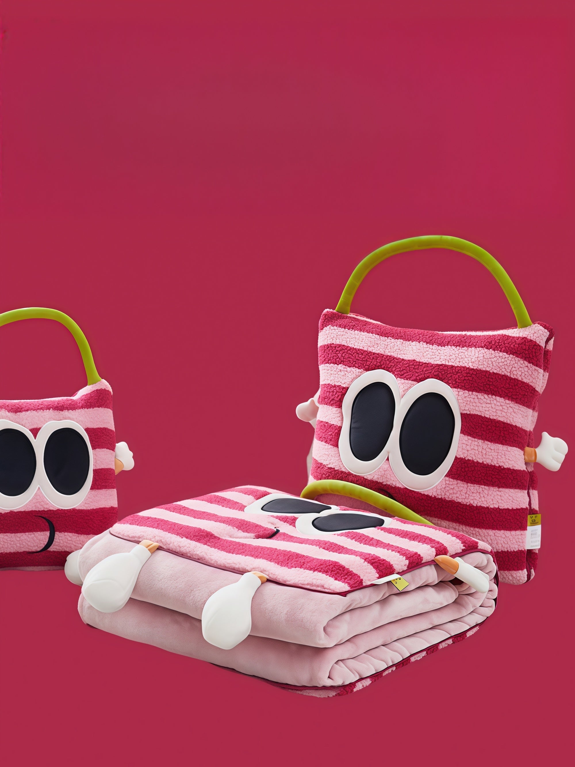 Monster Eyes Sherpa–Flannel Convertible Pillow Blanket