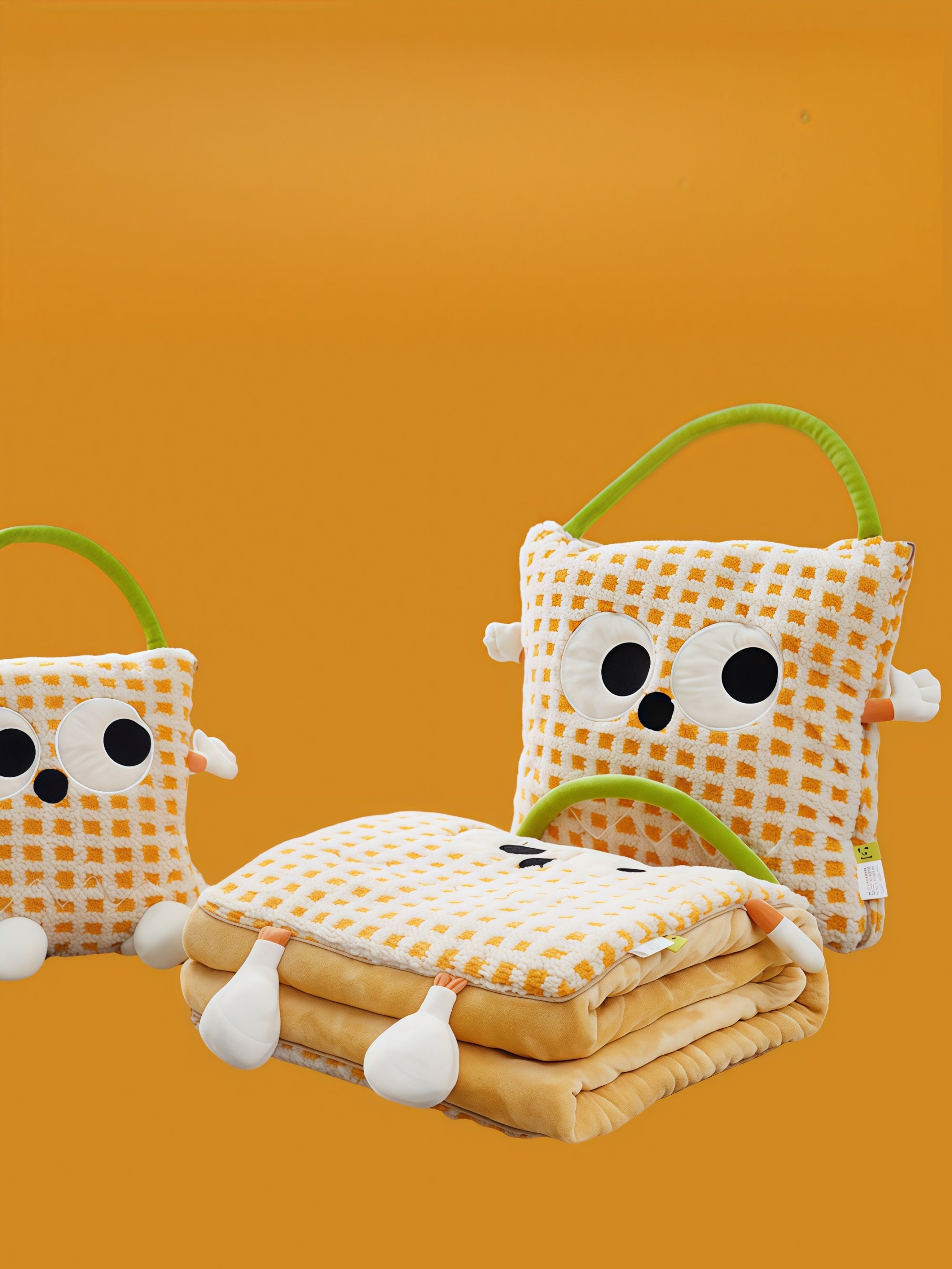 Monster Eyes Sherpa–Flannel Convertible Pillow Blanket