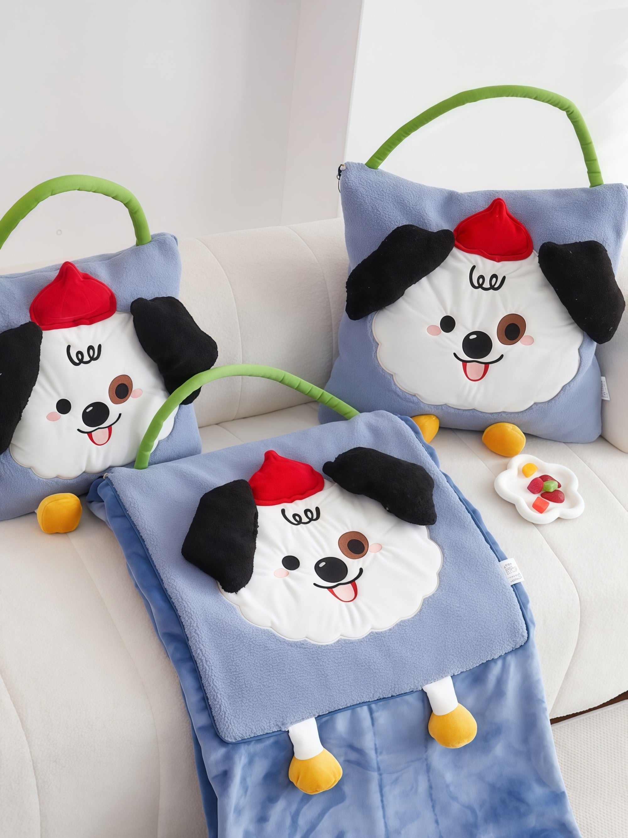 Monster Eyes Sherpa–Flannel Convertible Pillow Blanket