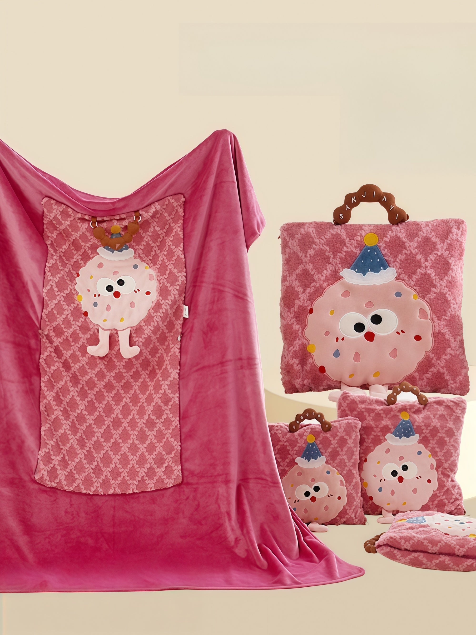 Monster Eyes Sherpa–Flannel Convertible Pillow Blanket