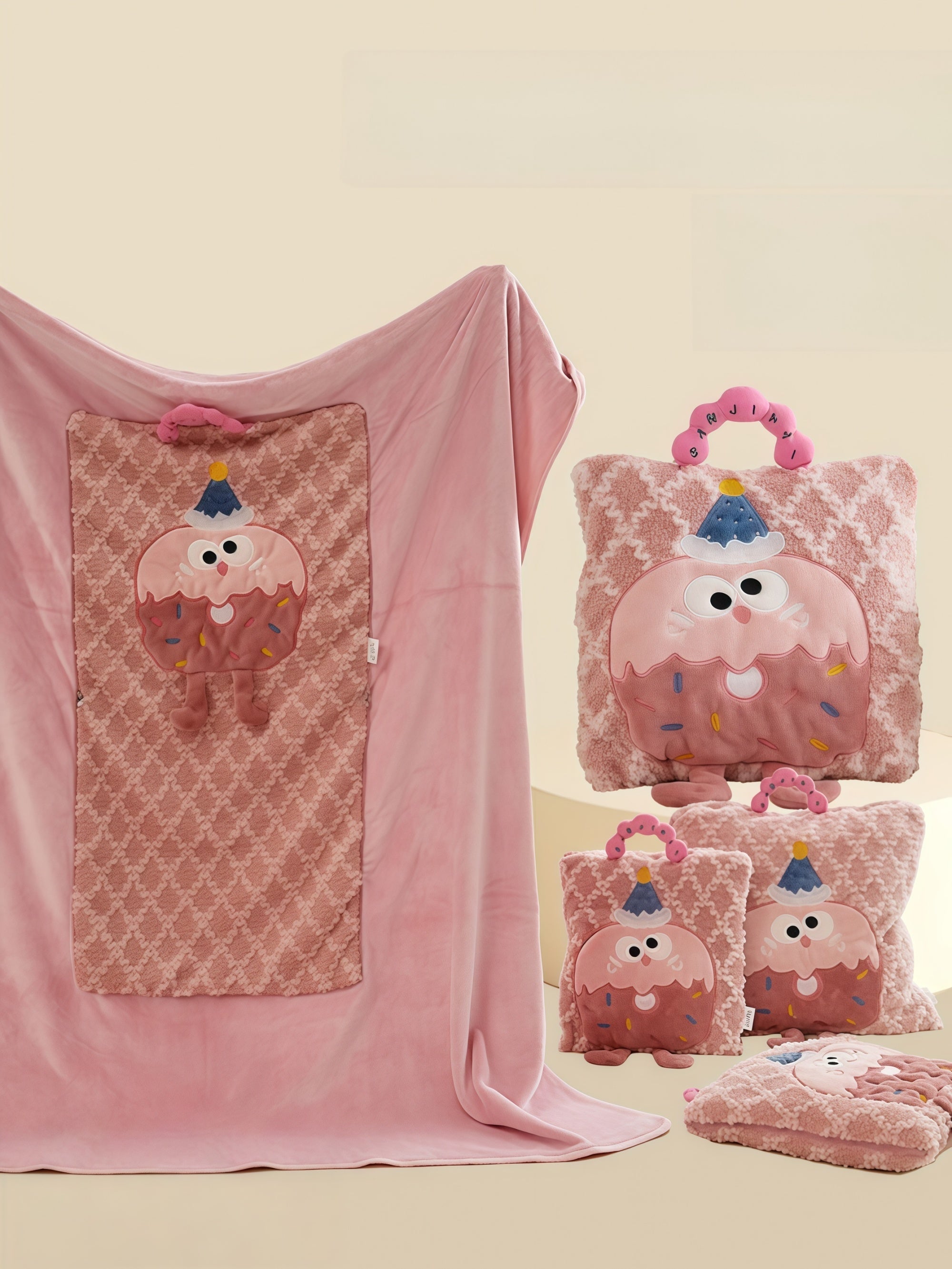 Monster Eyes Sherpa–Flannel Convertible Pillow Blanket