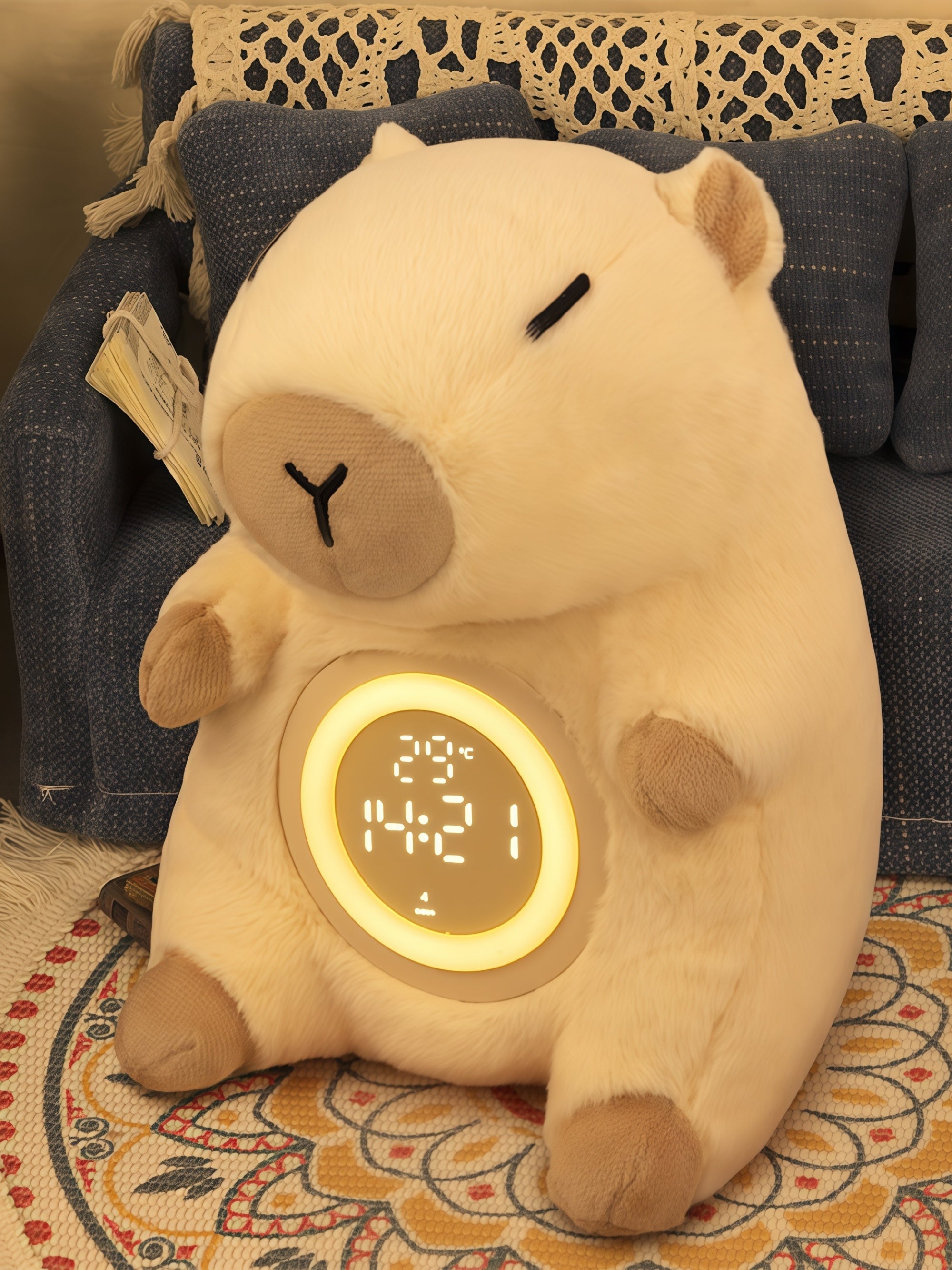 Plush Capybara Alarm Clock Night Light