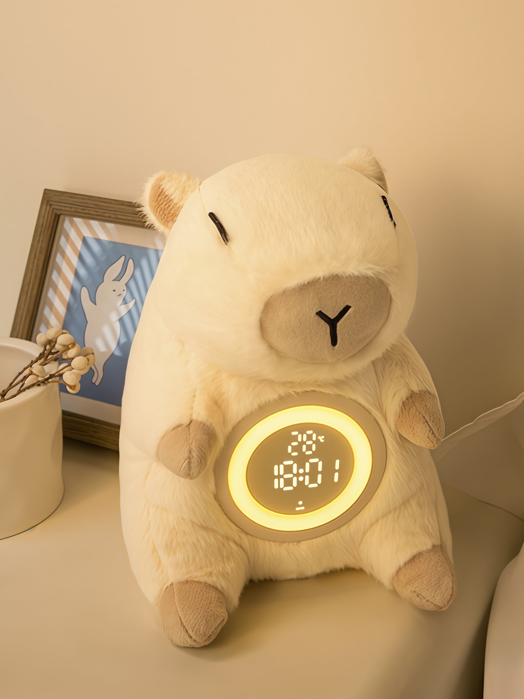 Plush Capybara Alarm Clock Night Light