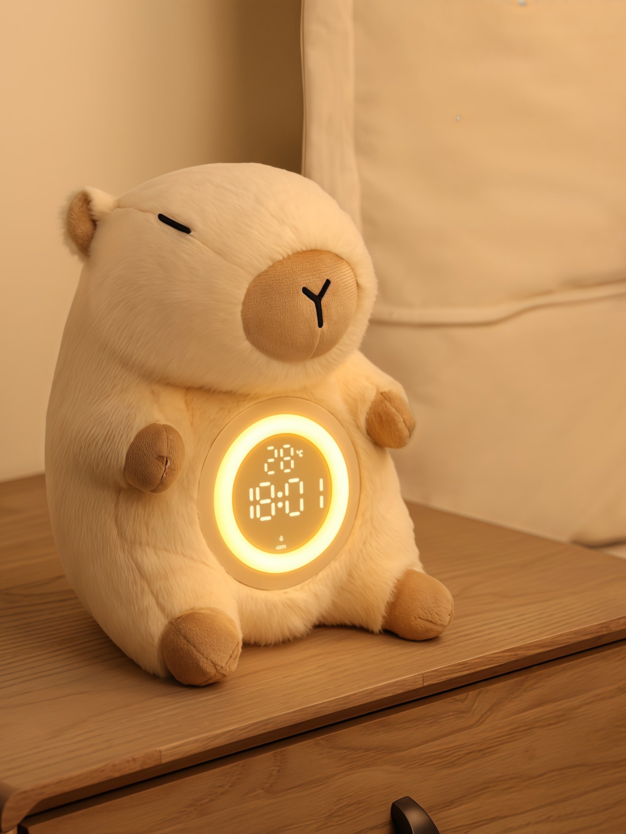 Plush Capybara Alarm Clock Night Light