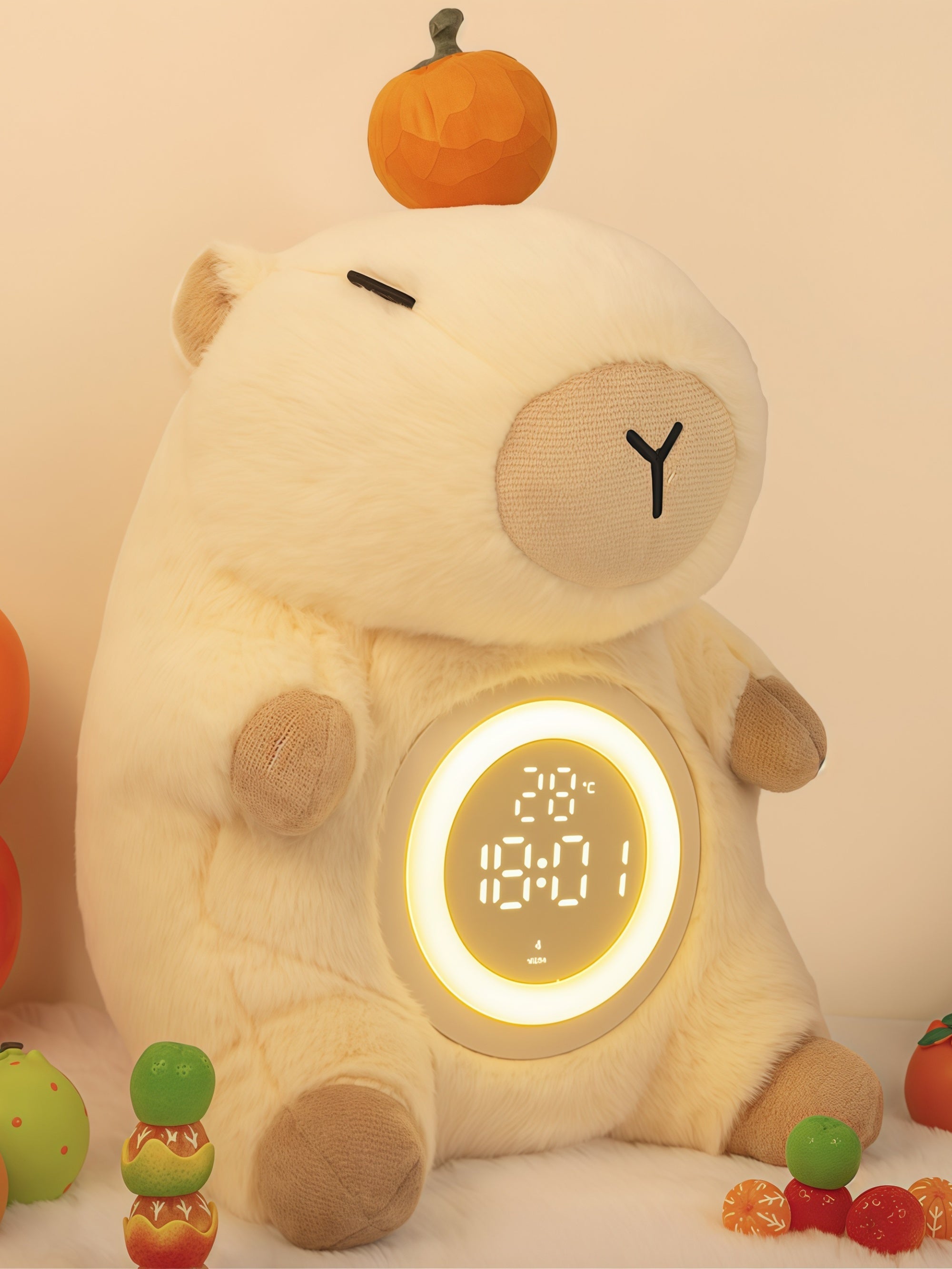 Plush Capybara Alarm Clock Night Light