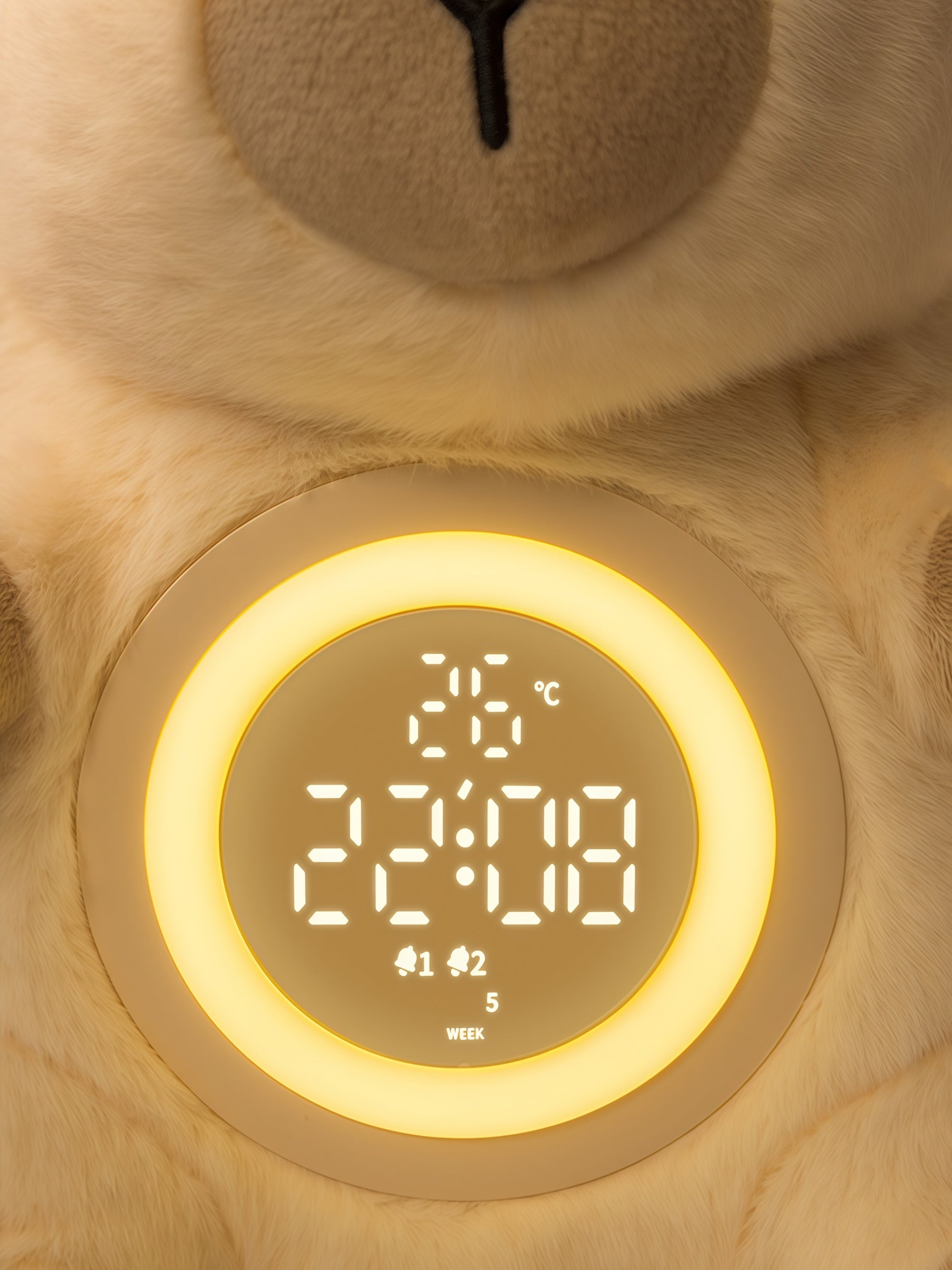 Plush Capybara Alarm Clock Night Light