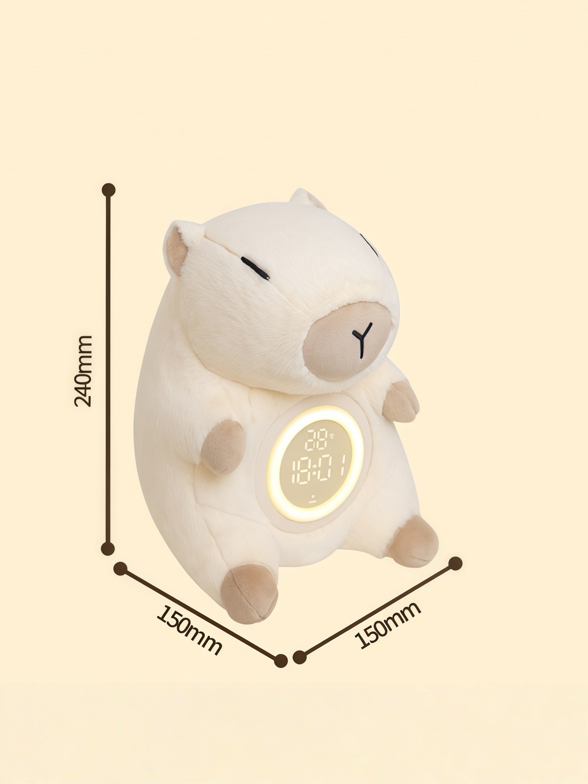 Plush Capybara Alarm Clock Night Light