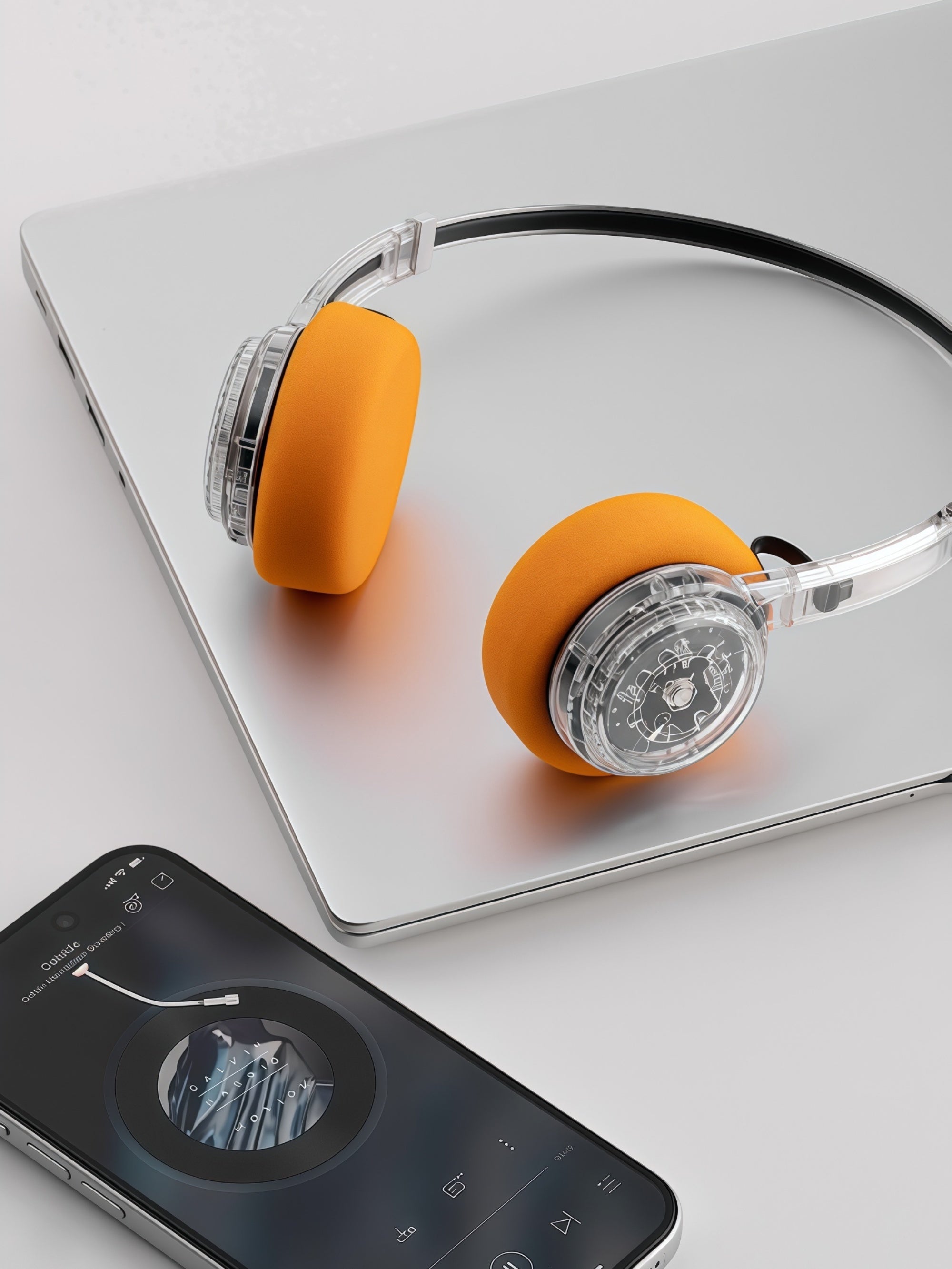 Retro Transparent Metal Headband Bluetooth Headphones
