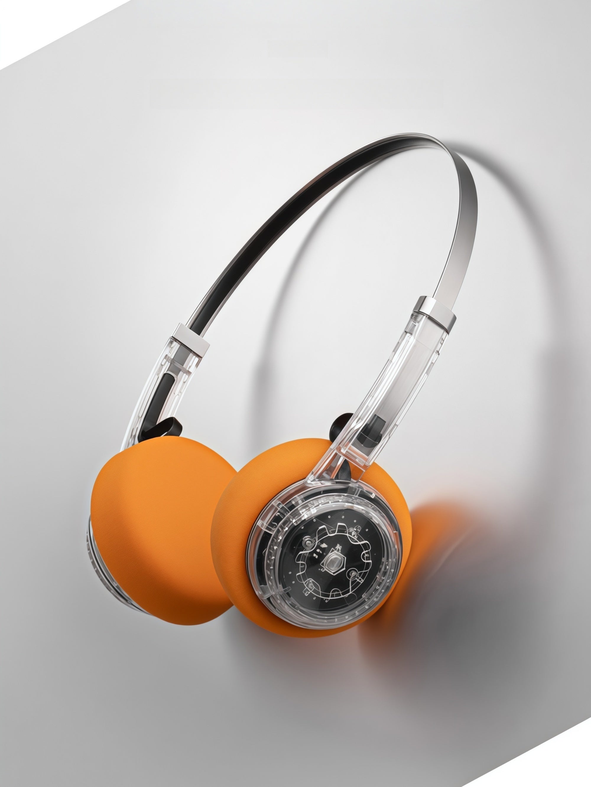 Retro Transparent Metal Headband Bluetooth Headphones