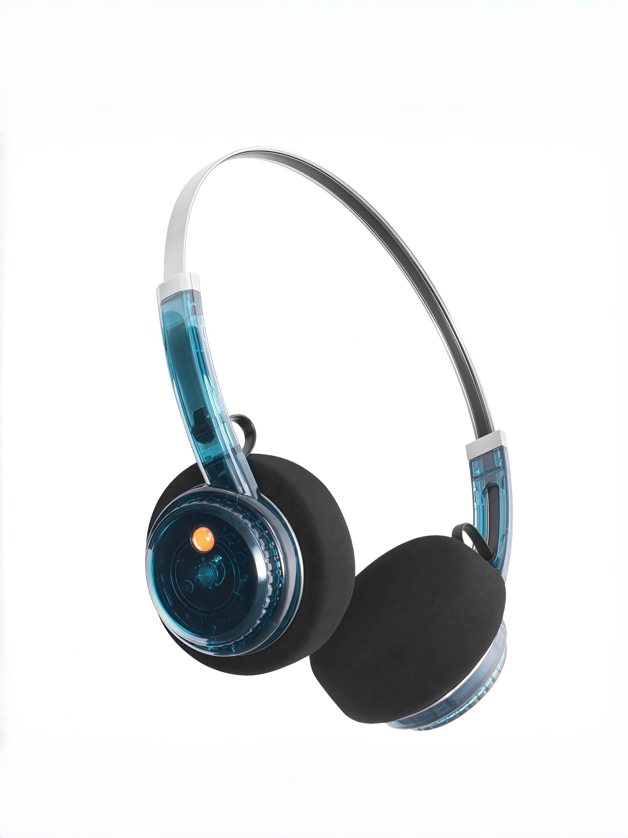 Retro Transparent Metal Headband Bluetooth Headphones