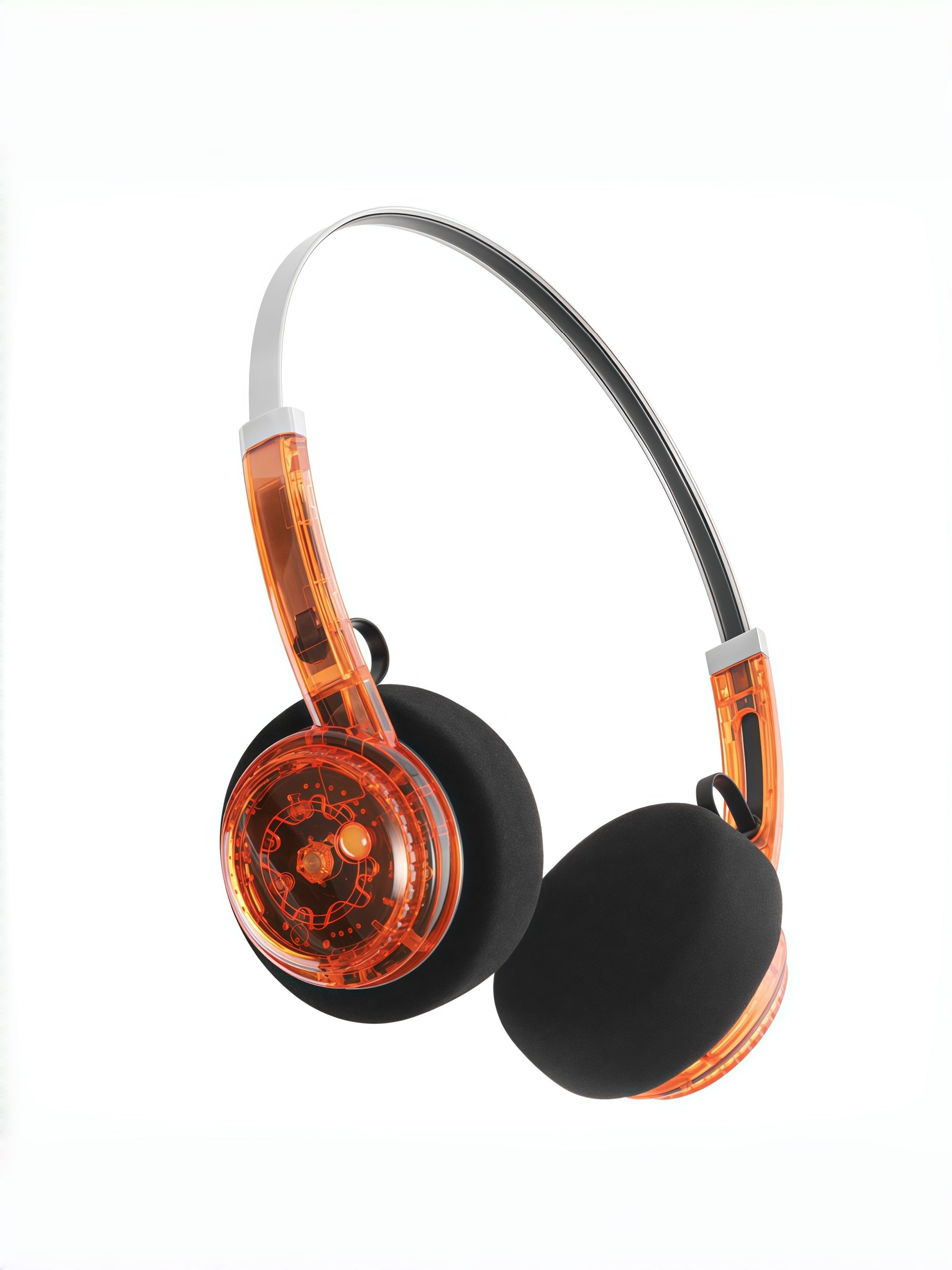 Retro Transparent Metal Headband Bluetooth Headphones