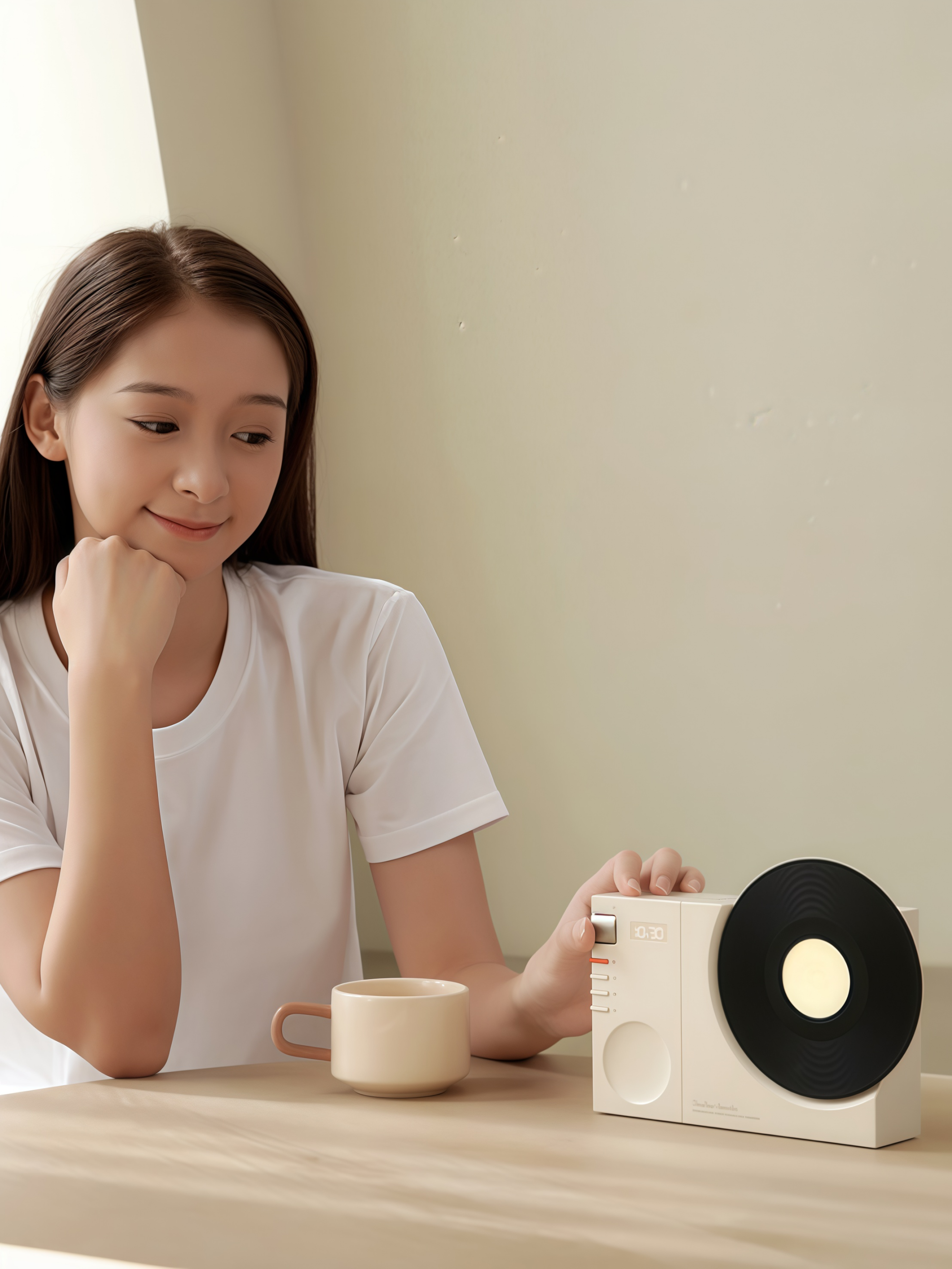 Retro Vinyl Bluetooth Speaker with Clock