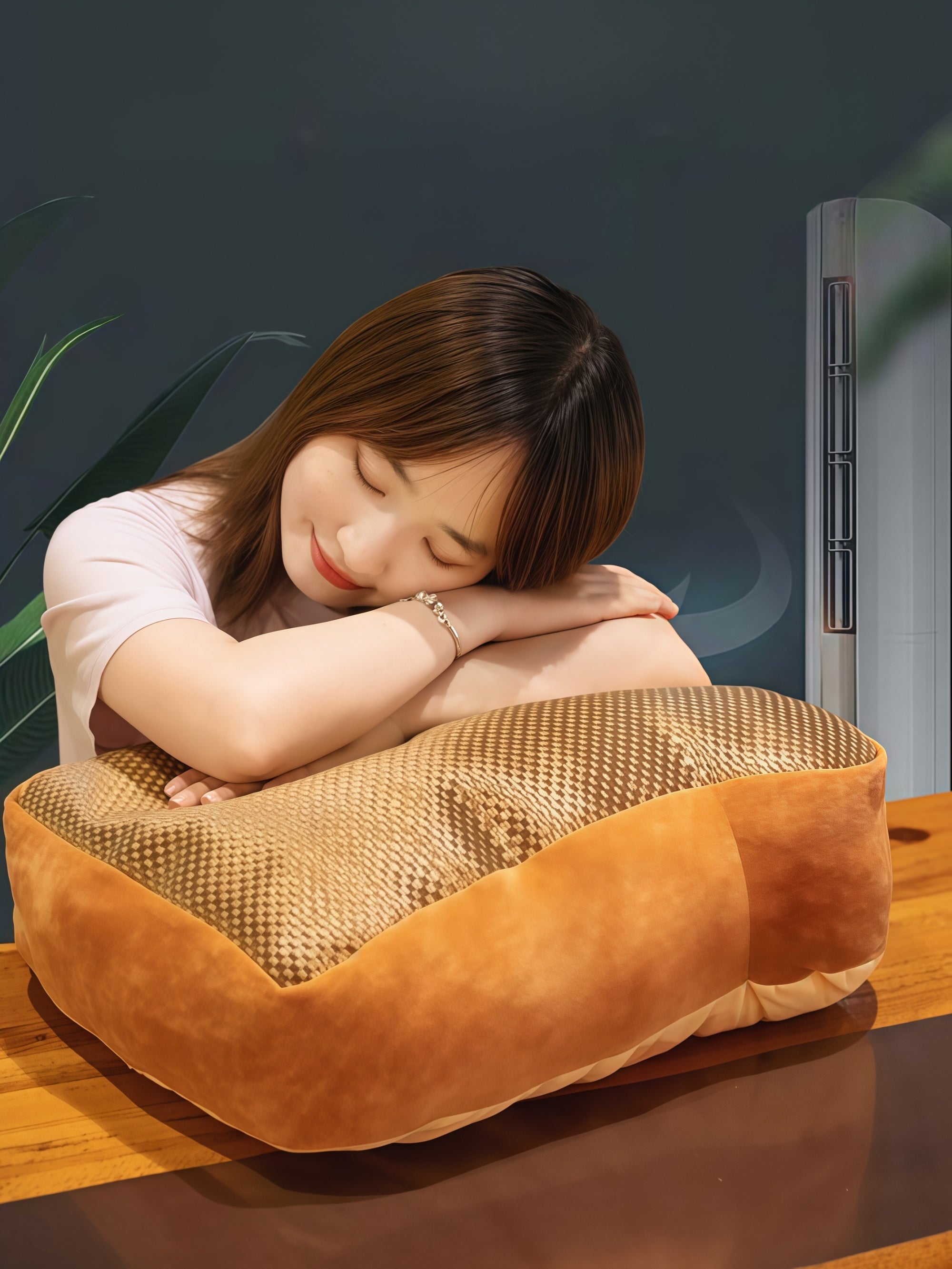 Reversible Plush & Ice-Silk Cooling Nap Pillow