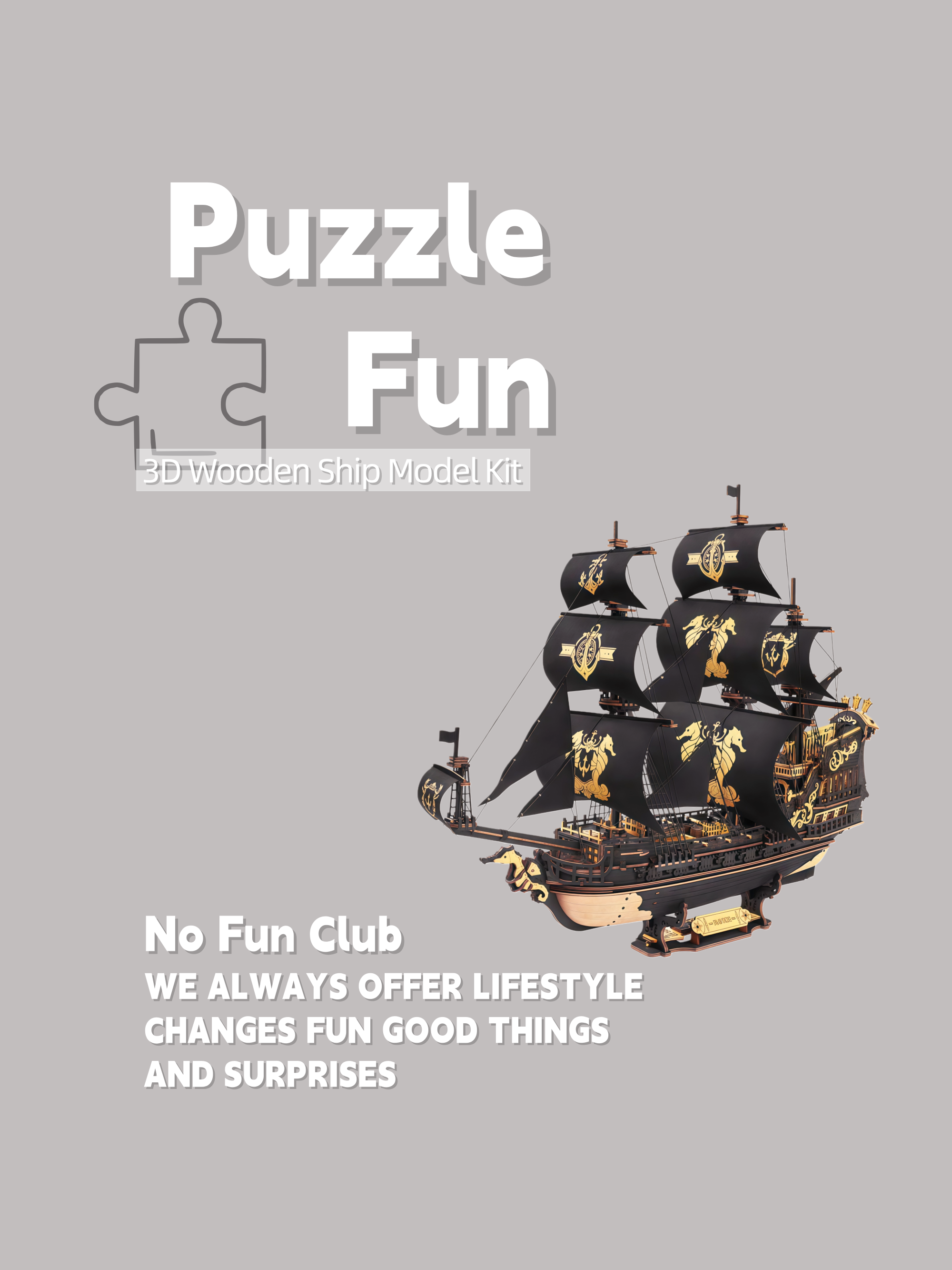 3D Wooden Ship Model Kit