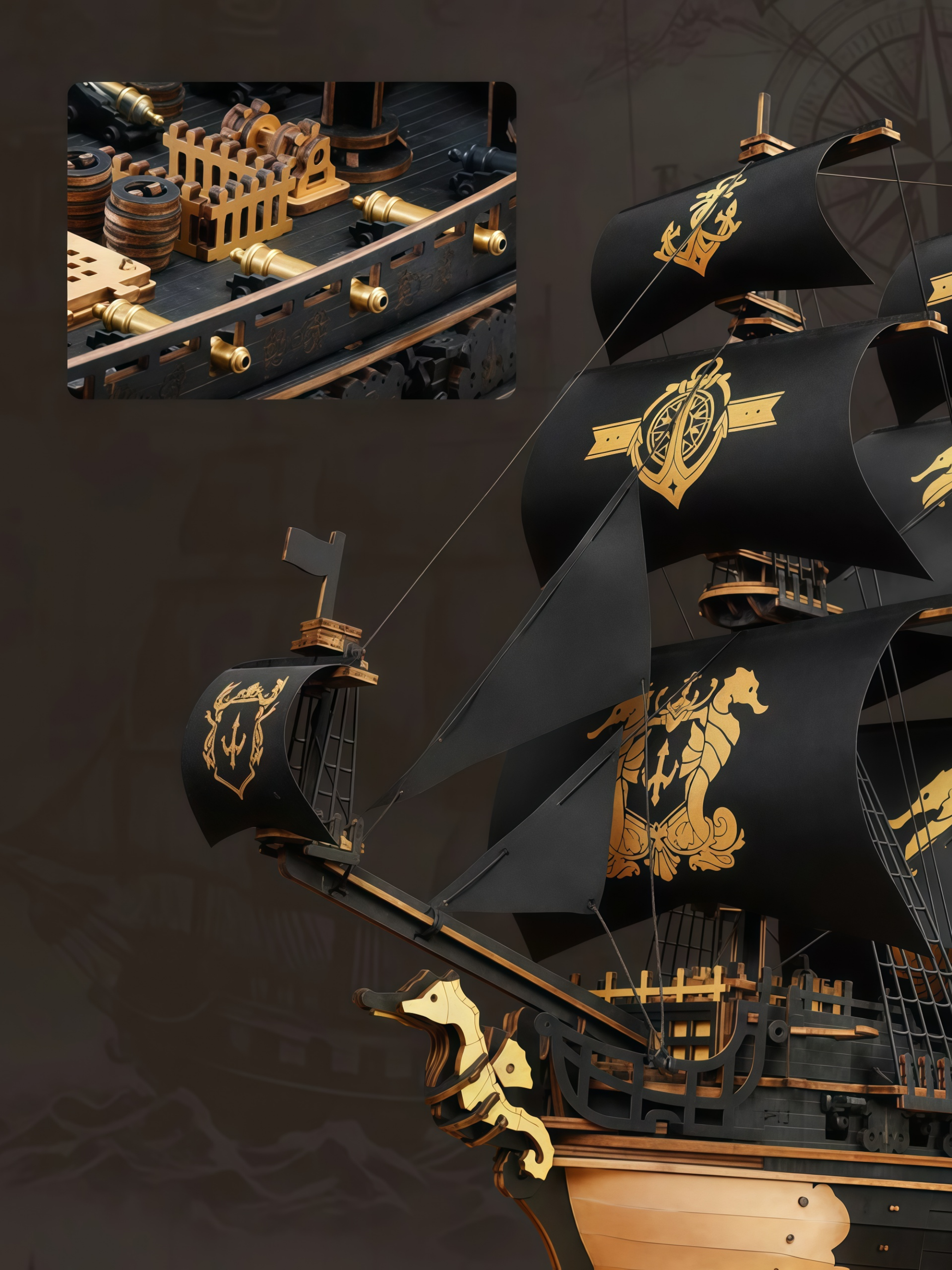 3D Wooden Ship Model Kit