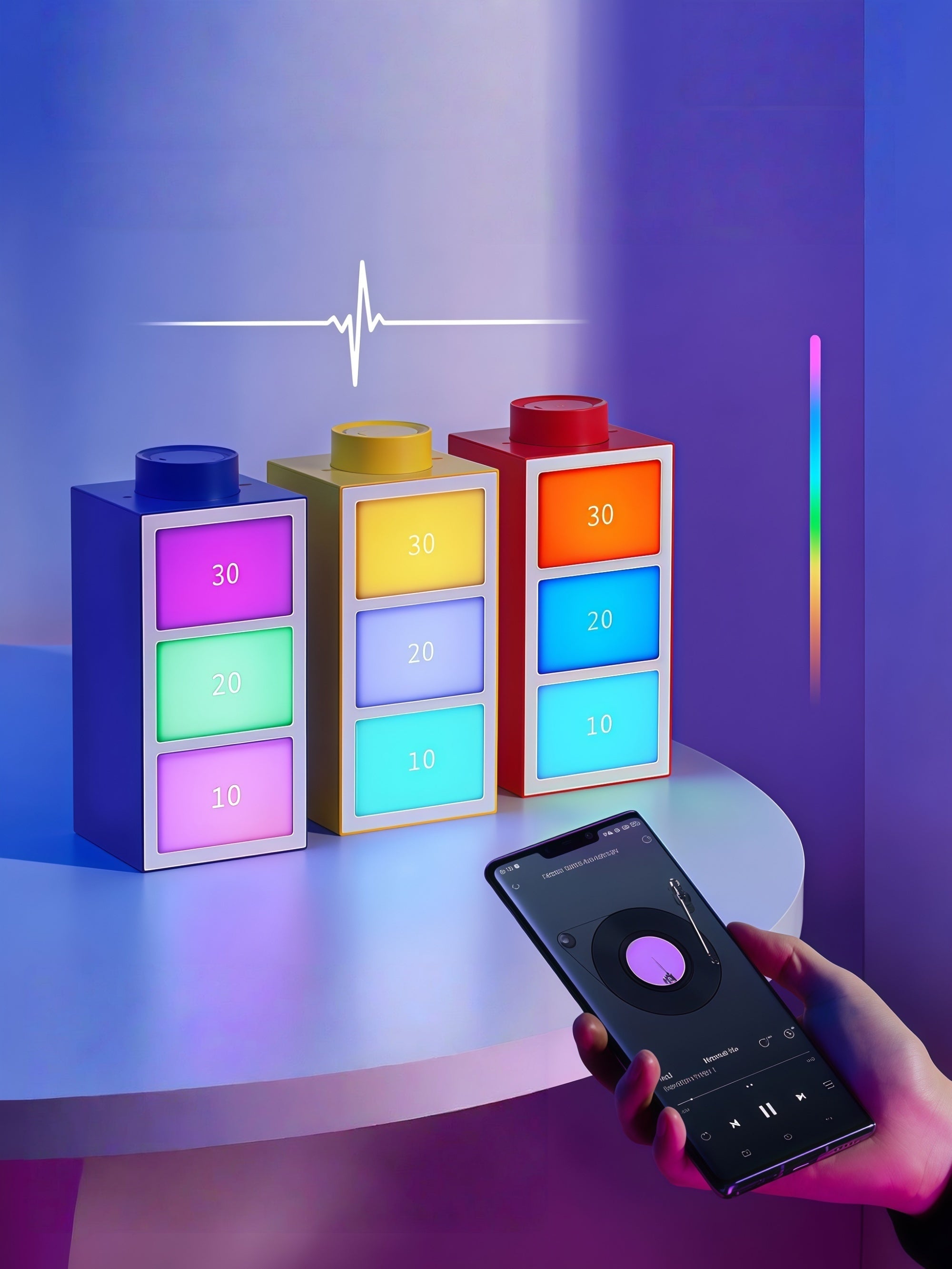 Sound-Reactive “Battery Bar” Rhythm Night Light