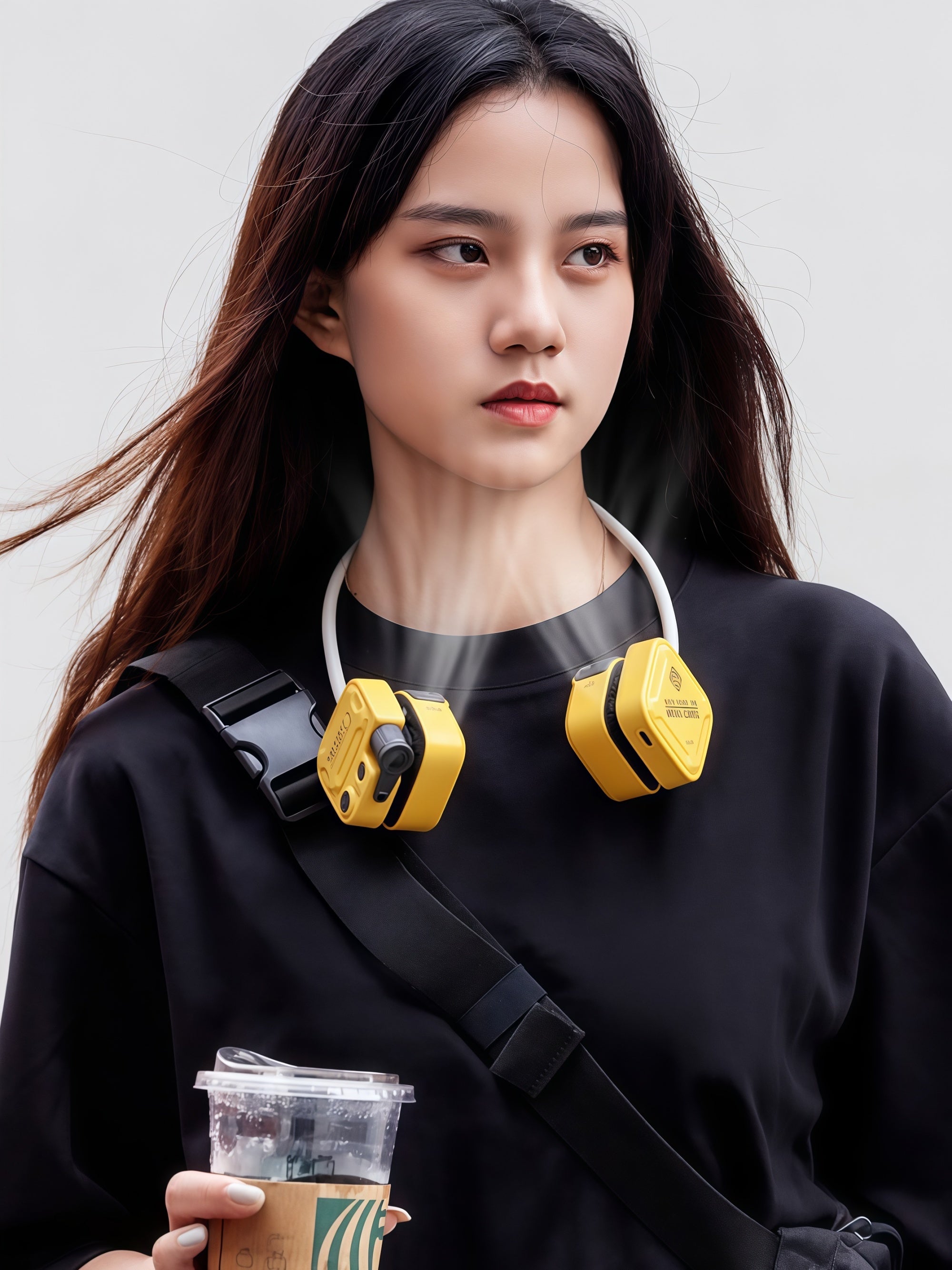 Wearable Neck Fan with Flashlight